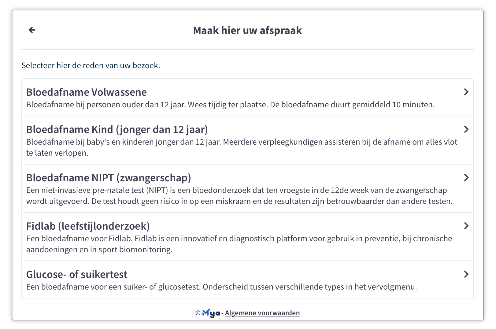 Flow Mybooking Patiënt Stap 1 2